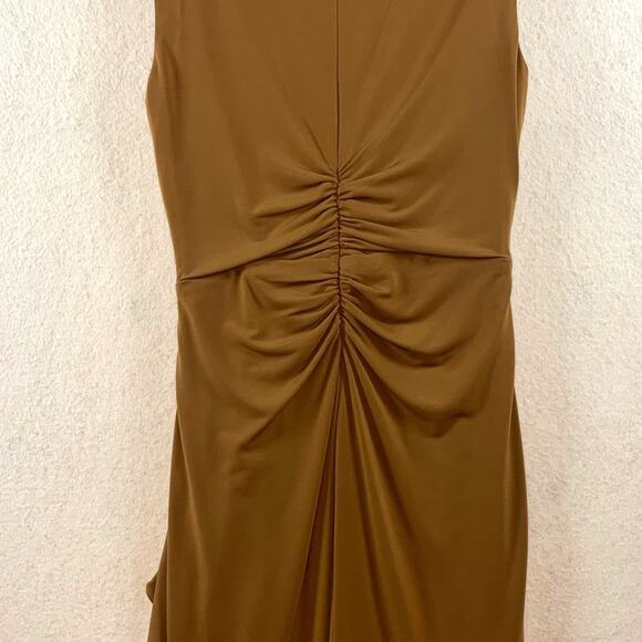 JAX Womens Y2K Dress Sz 10 Asymmetrical Ruffle Ruched Slinky Feminine Ethereal - Picture 5 of 12